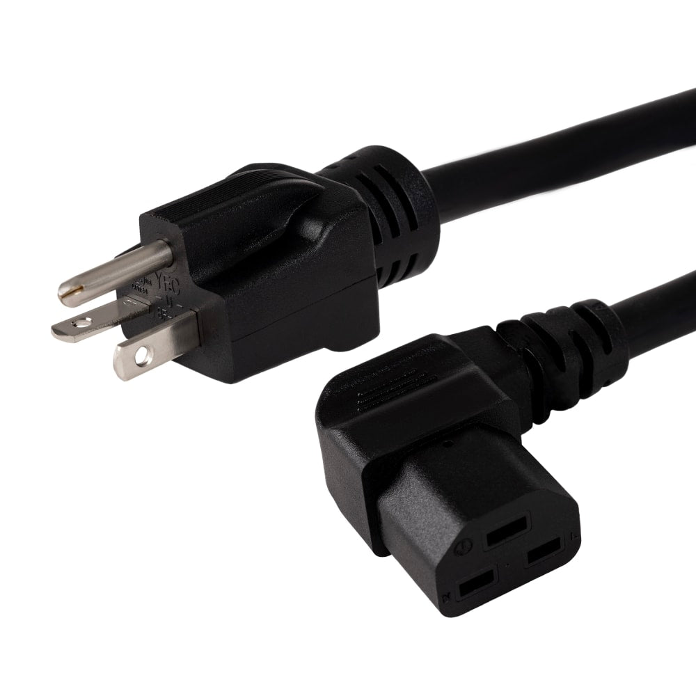 WattBox 20A Left Angle Heavy Duty Male Power Cord with 3-Prong IEC C21 Socket 1.5 FT