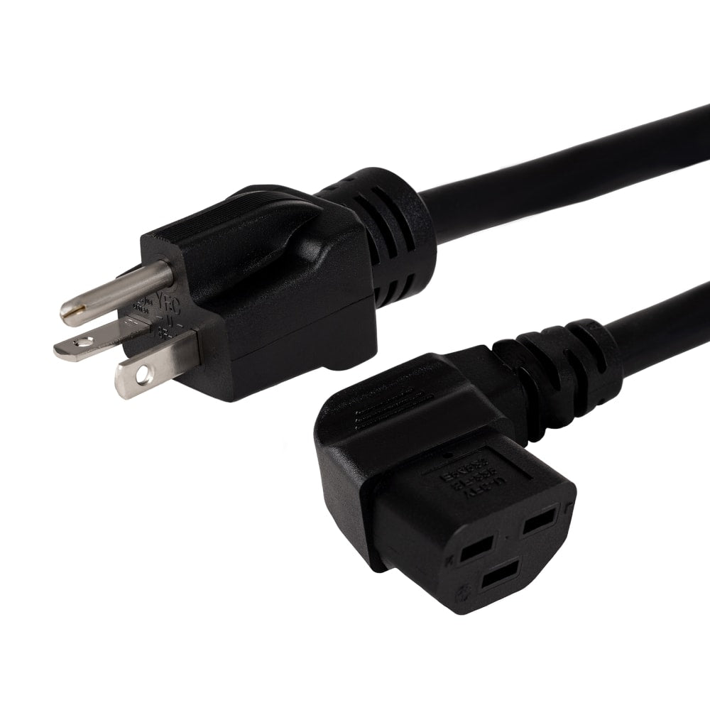 WattBox 20A Right Angle Heavy Duty Male Power Cord with 3-Prong IEC C21 Socket 6  FT