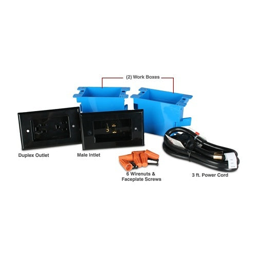 WattBox WB-PowerLink2-BLK PowerLink2 with Duplex Wall Plates and 3\' Power Cord Kit, Black