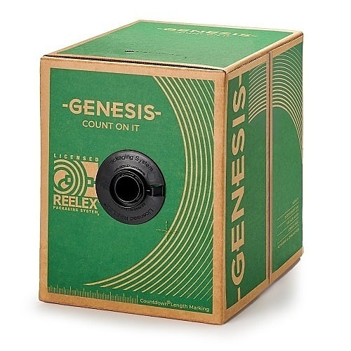 Genesis 21025501 22/2 Stranded Unshielded Cable, Riser, CMR, FT4, 500\' (152.4 m) Pull Box, White