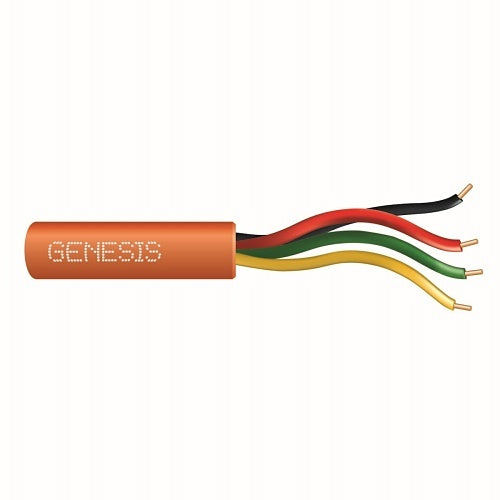 Genesis 21031103 22/4 Solid Unshielded Cable, Riser, CMR, FT4, 1000' (304.8 m) Pull Box, Orange