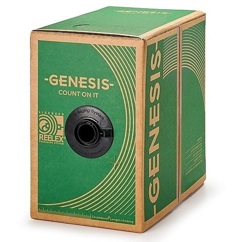 Genesis 21035501 22/4 Solid Unshielded Cable, Riser, CMR, FT4, 500\' (152.4 m) Pull Box, White