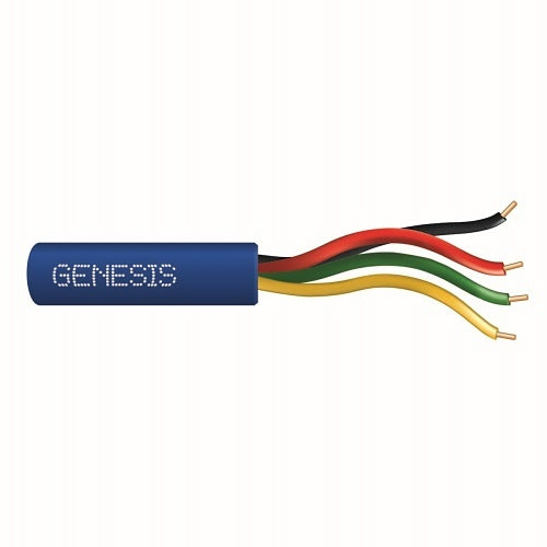 Genesis 21035806 22/4 Solid Unshielded Cable, Riser, CMR, FT4, 500' (152.4m) Speed Bag, Blue