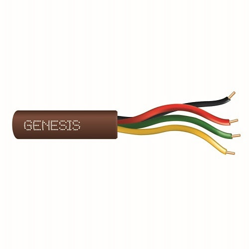 Genesis 21035807 22/4 Solid Unshielded Cable, Riser, CMR, FT4, 500' (152.4m) Speed Bag, Brown
