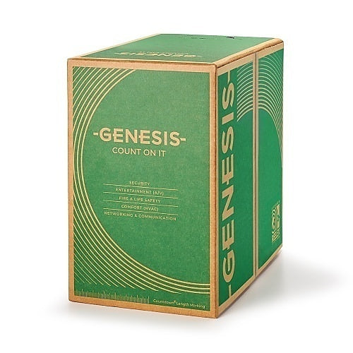 Genesis 21051101 22/6 Solid Unshielded Cable, Riser, CMR, FT4, 1000\' (304.8 m) Pull Box, White