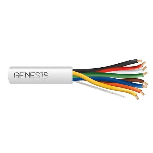 Genesis 21071101 22/8 Stranded Unshielded Cable, Riser, CMR, FT4, 1000' (304.8 m) Pull Box, White