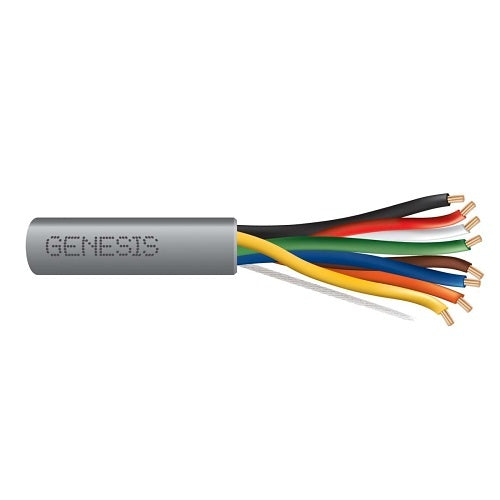 Genesis 21075509 22/8 Stranded Unshielded Cable, Riser, CMR, FT4, 500' (152.4 m) Pull Box, Gray