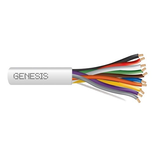 Genesis 21085501 22/10 Stranded Unshielded Cable, Riser, CMR, FT4, 500' (152.4 m) Pull Box, White