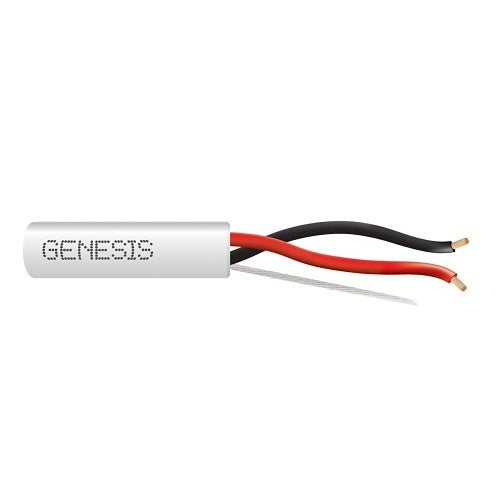 Genesis 21215501 16/2 Stranded Unshielded Cable, Riser, CMR, FT4, 500' (152.4 m) Pull Box, White