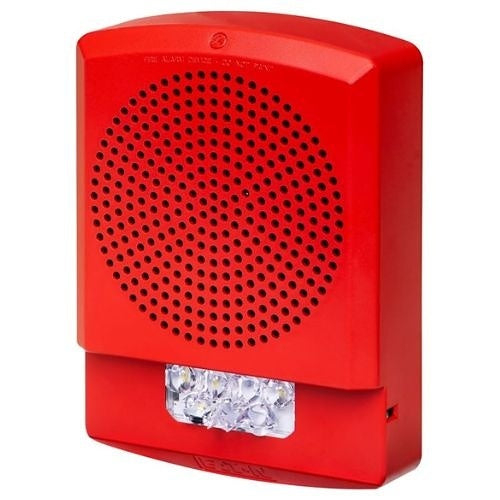 Eaton ELAMTSTR Eluxa Series Multitone Horn Strobe, LED, Wall Mount, 24V, Red with Clear Lens
