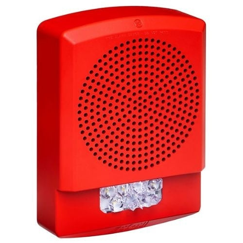 Eaton ELAMTSTR Eluxa Series Multitone Horn Strobe, LED, Wall Mount, 24V, Red with Clear Lens