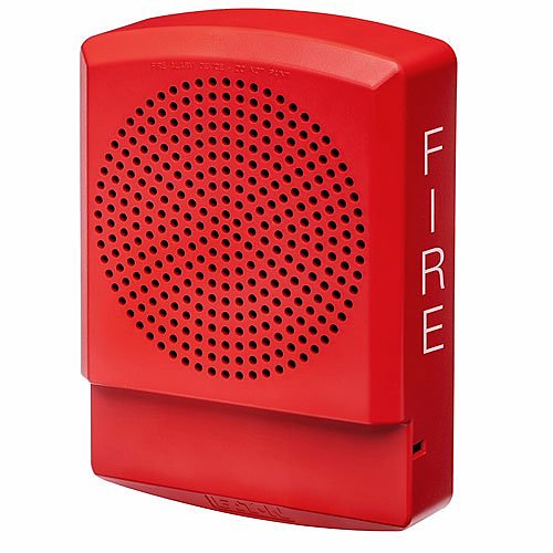Eaton ELFHNR Wheelock Eluxa Low Frequency Sounder, Wall, FIRE Lettering, 24V, Indoor, Red