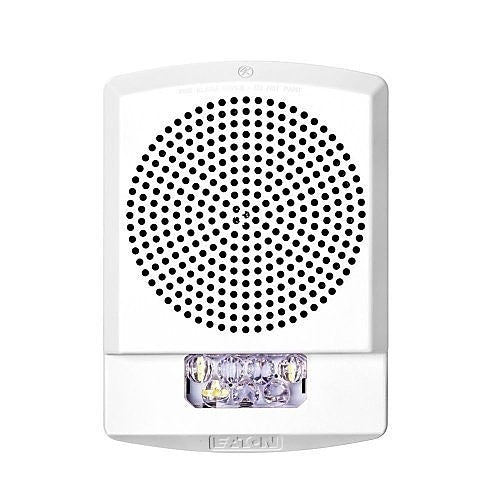Eaton ELMTSW Wheelock Eluxa Multitone Strobe Horn, FIRE Lettering, Wall Mount, 24V, White