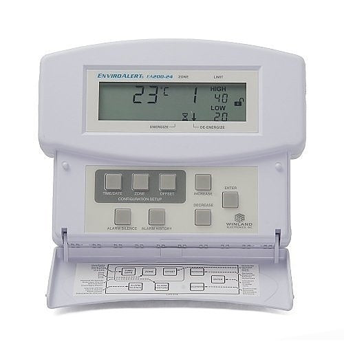 Winland EA200-24 EnviroAlert Dual Zone Critical Condition Monitoring of Temperature, Humidity and Water, 24VDC, Sensor Input