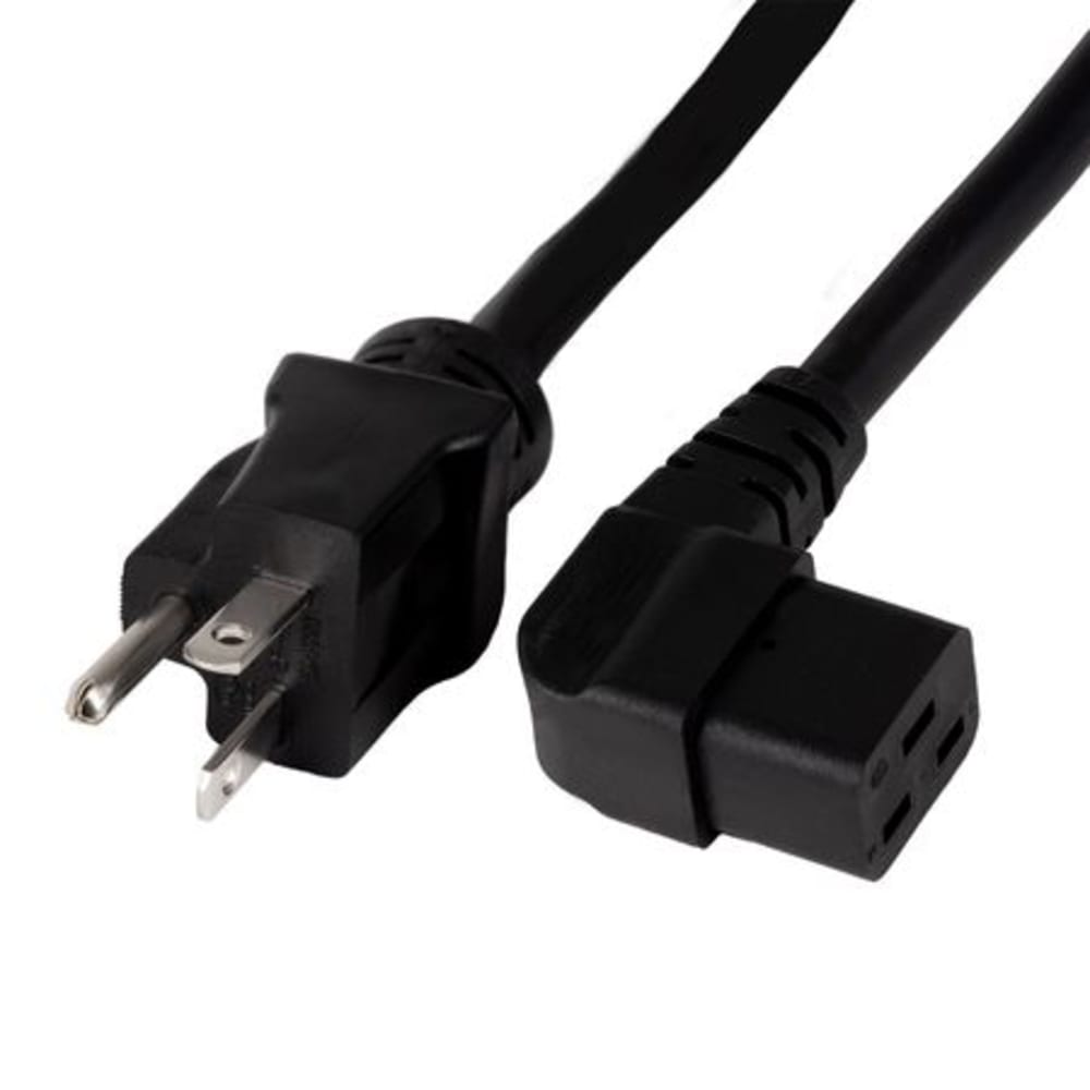 WattBox 20A Left Angle Male Power Cord with 3-Prong IEC C19 Socket 6 FT