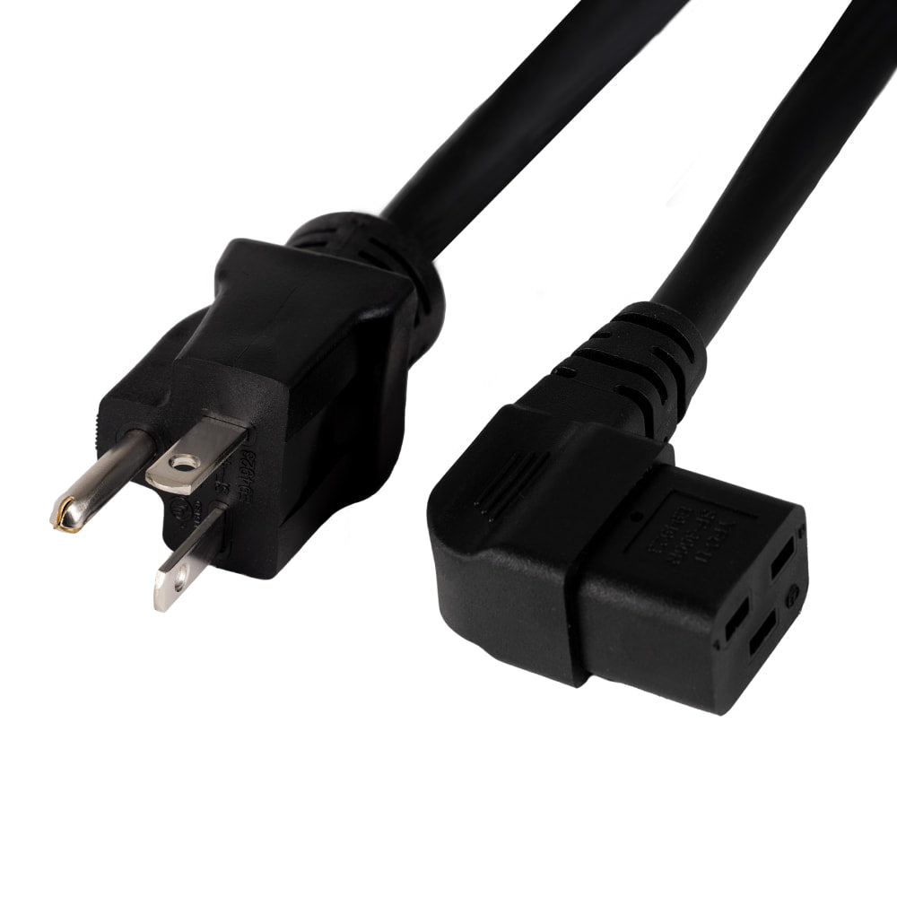 WattBox 20A Right Angle Male Power Cord with 3-Prong IEC C19 Socket 1.5 FT