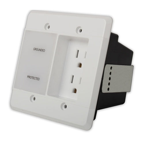 WattBox KIT-WB-IW-2-WHT In-Wall Power Conditioner, 2-Outlet, White