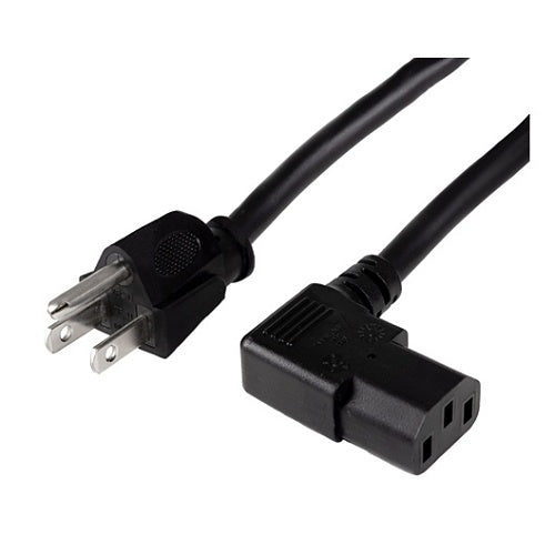 WattBox WB-PWR-C13L-6 6' Angled Male Power Cord with IEC C13 Socket, Black