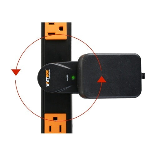 WattBox WB-PWR-1WT360 Power Non-Surge Single Outlet Wall Tap with 360-Degree Rotating Plug, Black