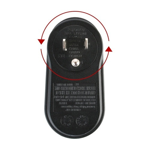 WattBox WB-PWR-1WT360 Power Non-Surge Single Outlet Wall Tap with 360-Degree Rotating Plug, Black