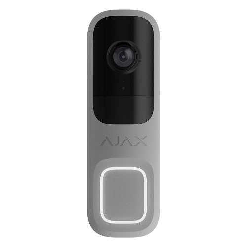 AJAX 116888.125.GR3 DoorBell Video Doorbell with Built-in AI, PIR Sensor, and Control Via Apps, Grey