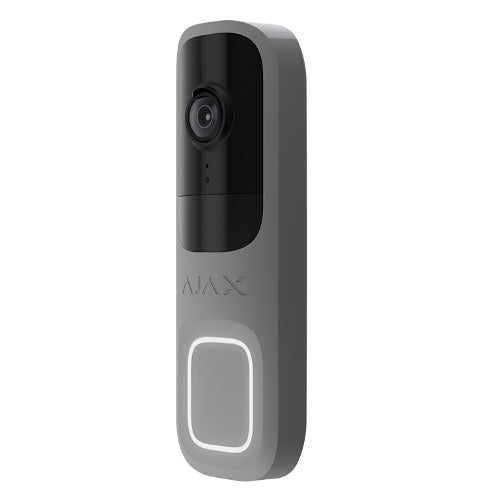 AJAX 116888.125.GR3 DoorBell Video Doorbell with Built-in AI, PIR Sensor, and Control Via Apps, Grey