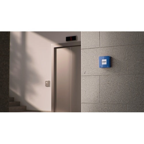 AJAX 84236.171.NC3 Manual Call Point Wireless Addressable Resettable Button Featuring Programmable Scenarios, Blue