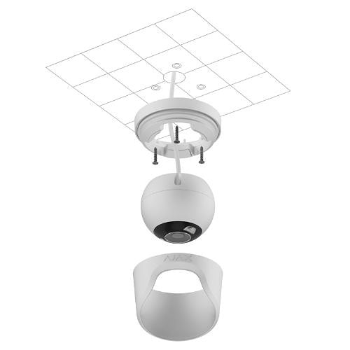 AJAX 126261.197.WH1 5MP IP TurretCam HL, 2.8mm Fixed Lens, 110° Viewing Angle, Hybrid Illumination, TrueWDR, Microphone, PoE / 12V, Outdoor / Indoor, White