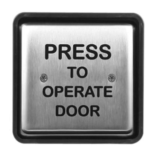 Norton Rixson 501 4-1/2" Square Door Switch, Black Letters, Stainless Steel