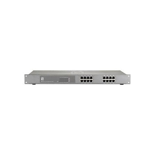 LevelOne GEP-1622 16-Port Gigabit PoE Plus Rack Mounatble Switch, 19\\", 480W