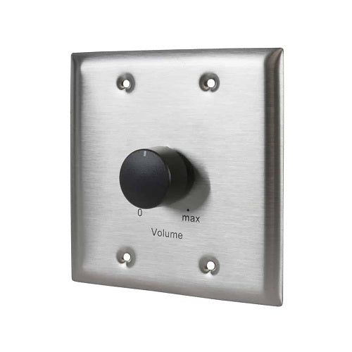 Lowell 150LVCS 150W Stereo Attenuator with Standard Wall Plate, 2-Gang, Stainless Steel
