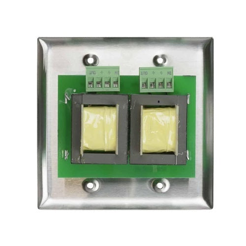 Lowell 150LVCS 150W Stereo Attenuator with Standard Wall Plate, 2-Gang, Stainless Steel