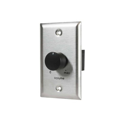 Lowell 25LVC 25W Mono Autoformer Attenuator Volume Control with Rotary Dial, 1-Gang, Stainless Steel