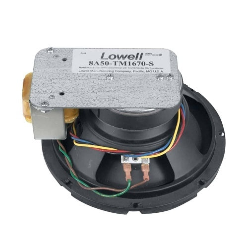 Lowell 8A50-TM1670-S 8-Inch Coaxial Speaker with Transformer, Shallow Mount Design, 20-Ounce Magnet, 50 Watts