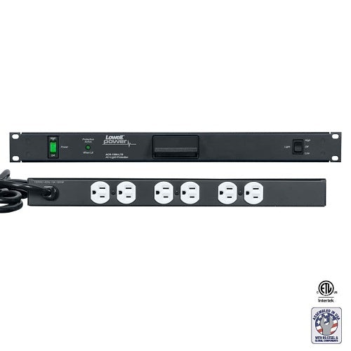 Lowell ACR-1506-LTS Power Panel, 15A, 6 Outlets, 1U