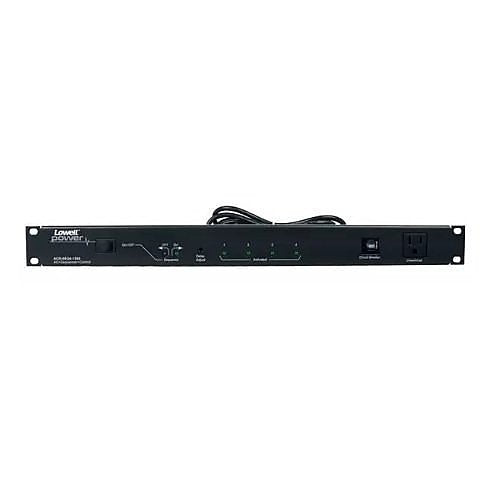 Lowell ACR-SEQ4-1509 AC Power Distribution Panel with Sequencer, (9) NEMA 5-15P Plug, 15A, 120VAC, 1800W