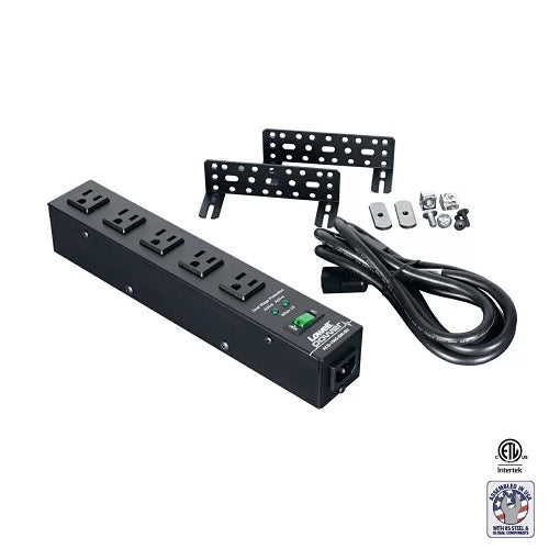 Lowell ACS-1505-SW-SD Power Strip, 5-Outlets, Switch, Surge Suppression, 12\\", 15Amp