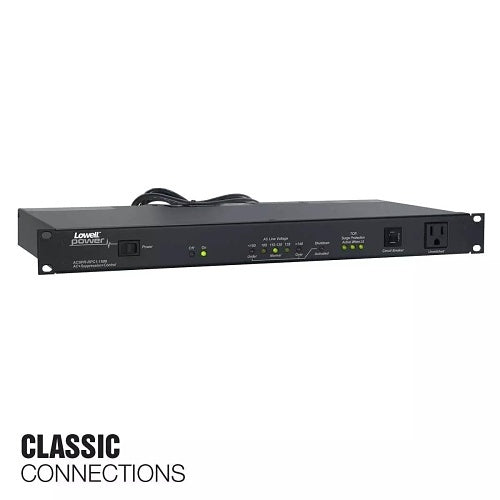 Lowell ACSPR-RPC1-1509 Power Distribution Panel, (9) NEMA 5-15R Outlets, Advanced Surge Protection, 15A, 120VAC, 1800W