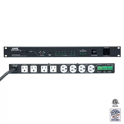 Lowell ACSPR-SEQ6-2009 Rack Mount Power Sequencer with 6-Switched and 3-Unswitched Outlets, 20A, 1U RS, Surge Support
