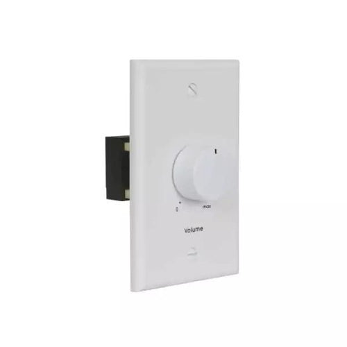 Lowell 25LVC-SW 25W Mono Volume Control with 1-Gang Standard Wall Plate, White