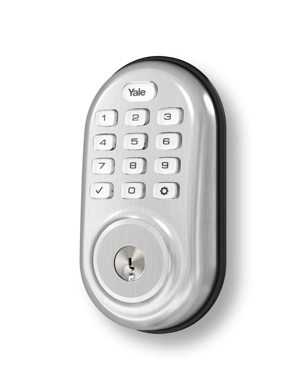 Non-US Yale® Push Button Zigbee Deadbolt (Satin Nickel)