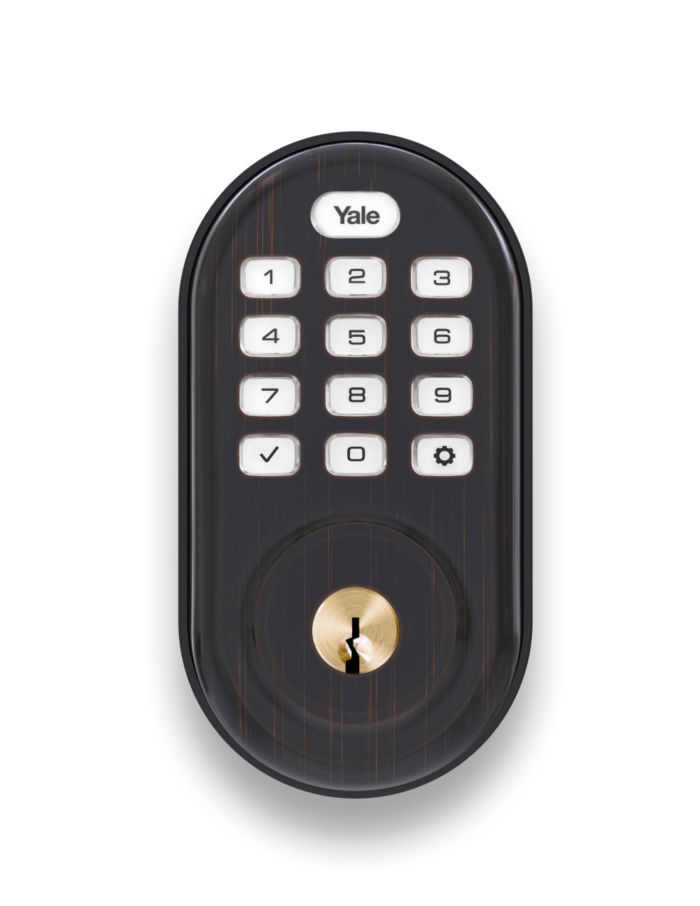 Non-US Yale® Push Button Zigbee Deadbolt (Oil Rubbed Bronze)
