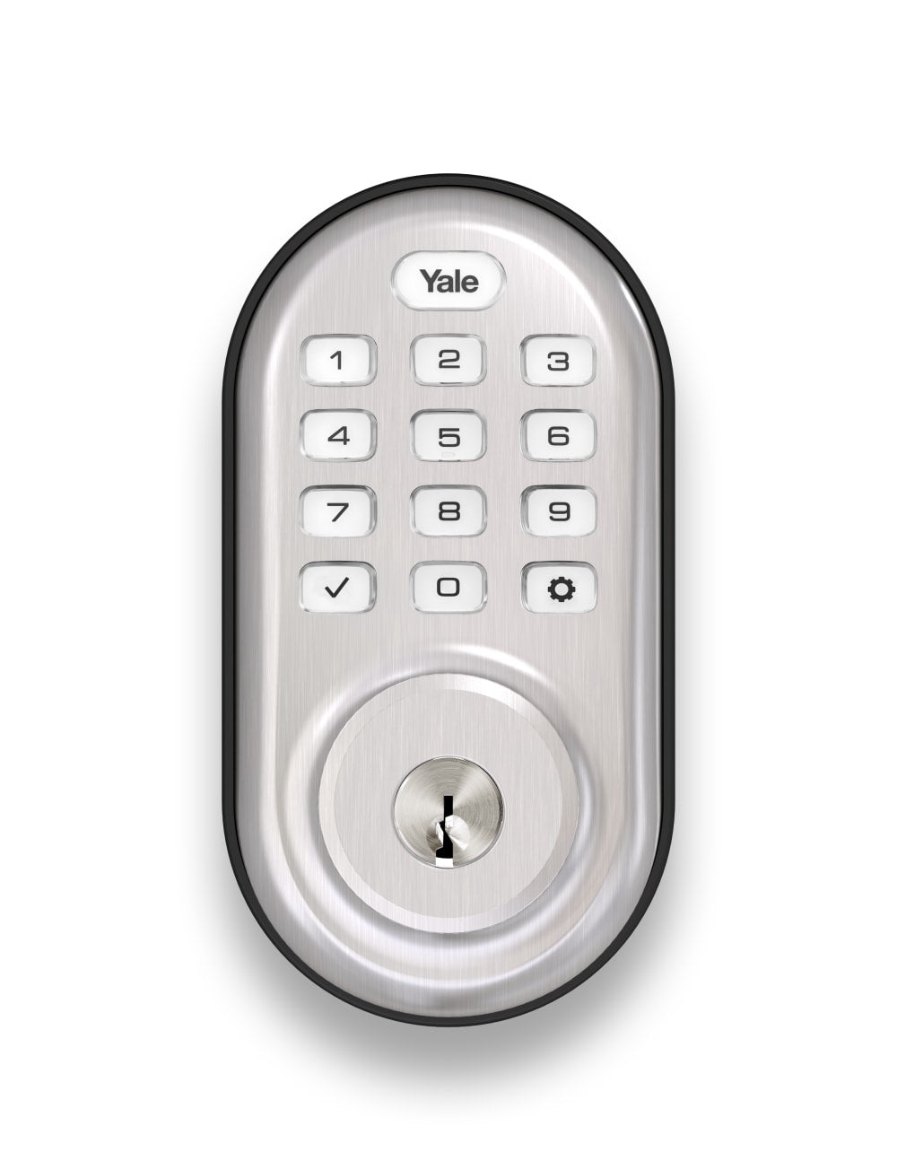 Non-US Yale® Push Button Zigbee Deadbolt (Satin Nickel)