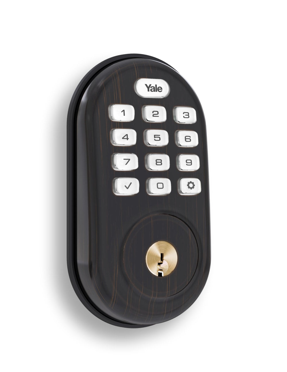 Non-US Yale® Push Button Zigbee Deadbolt (Oil Rubbed Bronze)