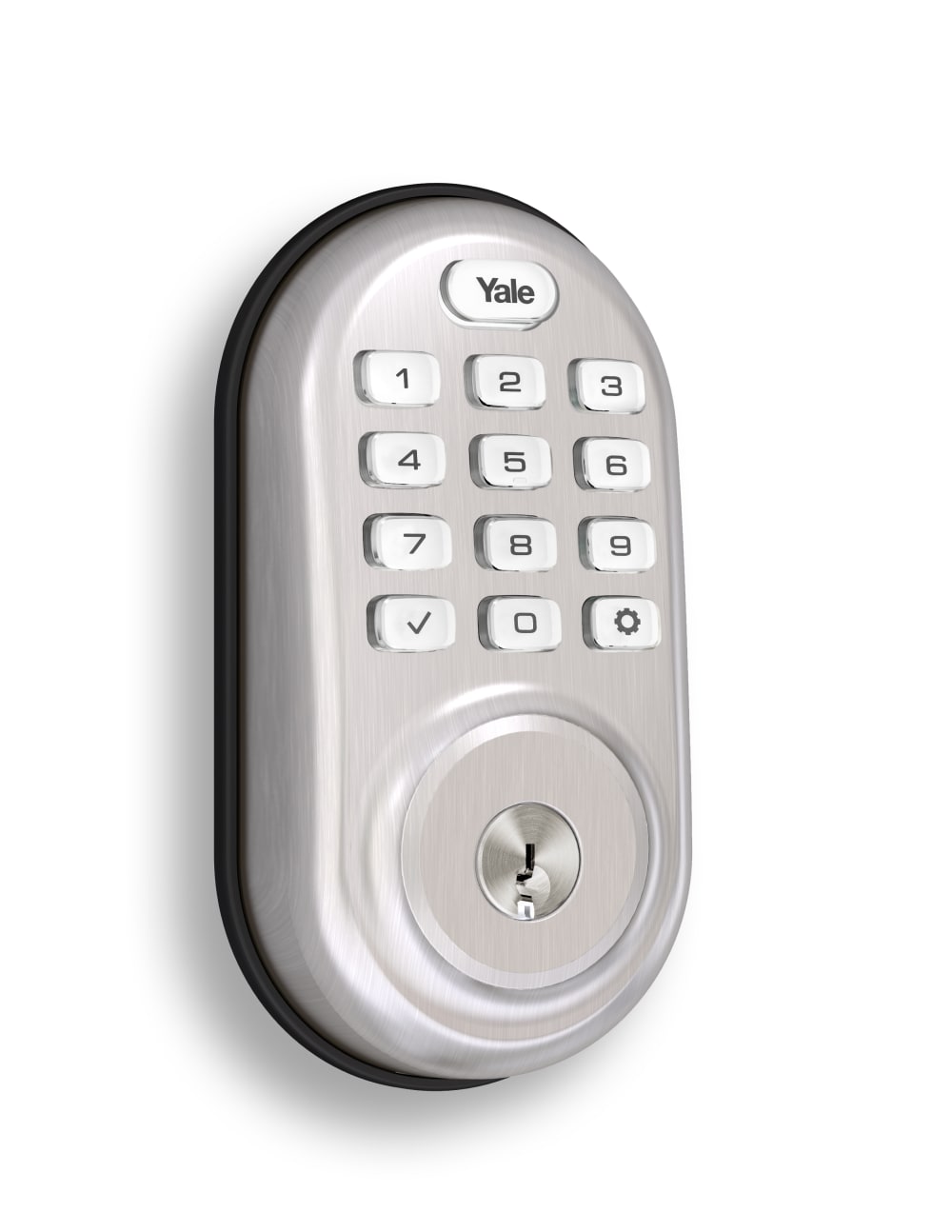 Non-US Yale® Push Button Zigbee Deadbolt (Satin Nickel)