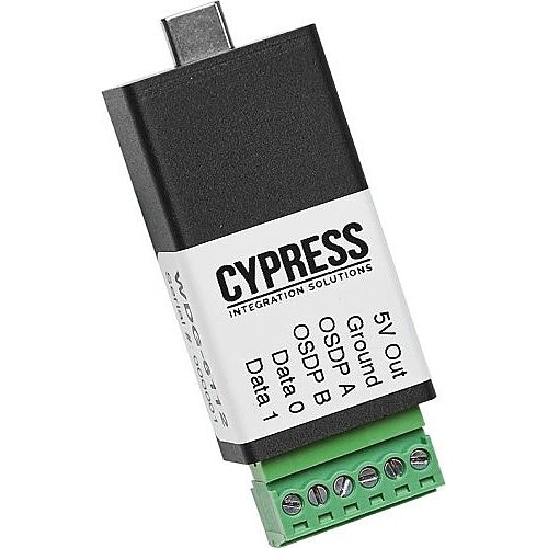 Cypress WDG-6150 GM-Specific OSDP-Wiegand USB-C Keyboard Data Wedge with 3' USB-C Female-to-Male Cable