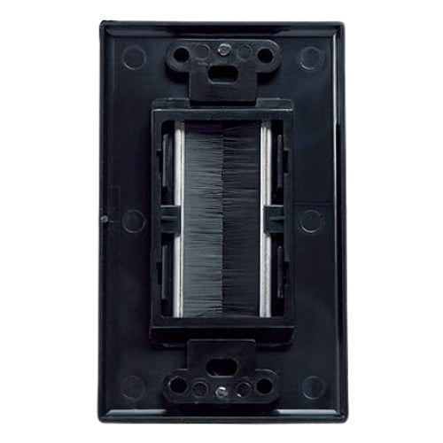 Vanco 120818X Decor Style Brush Bulk Cable Wall Plates, Single Gang, Black
