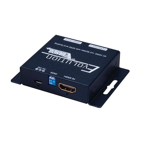 Evolution EVSP12SC 4K HDMI 1x2 Splitter with EDID and Scaling