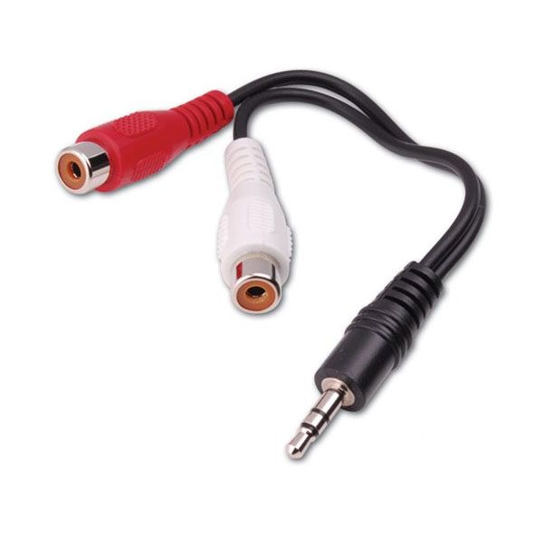 3.5mm Stereo Plug to 2-RCA Female Jacks Y-Adapter- 6 inch