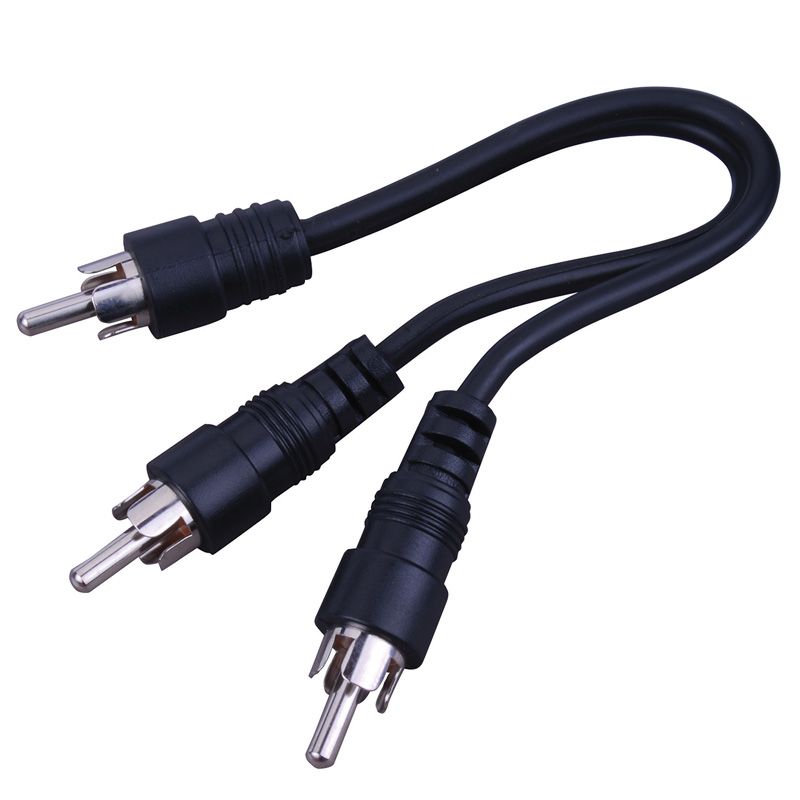 Audio Patch Cable - RCA Male to 2-RCA Male Y-Adapter - 6 in